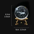 Creative laser engraved whale crystal ball ornament with gold stand and dimensions - Whale (Gold)