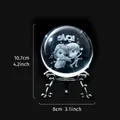 Laser engraved 3D crystal ball with boy and girl design on silver metal stand 8cm - Love Couple Large (Silver) / L