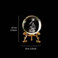 Bola de cristal navideña con escena de muñeco de nieve 3D en soporte dorado, 8,1 cm - Escena muñeco de nieve (Soporte dorado)