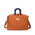 Grande borsa sportiva da viaggio arancione con manici blu e tracolla regolabile - Taglia unica / arancio-rosso