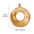 Jarrón de cerámica retorcido dorado minimalista nórdico con medidas de alto y ancho - Oro L