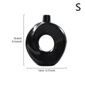 Jarrón de cerámica hueco circular negro minimalista nórdico tamaño S para decoración casa - Negro S