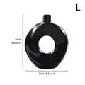 Große minimalistische schwarze kreisförmige Keramikvase Donut-Stil für moderne Deko 25cm - Schwarz L