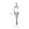 Detailed height and width dimensions of abstract silver-plated sitting figure ornament - Thinking Sitting Style / Silver Plated Listen B