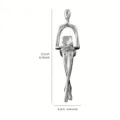 Modern silver abstract seated person sculpture with specific height and width dimensions - Crossed Leg Sitting Style / Silver Plated Book D