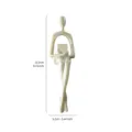 Abstract resin figurine in pearlescent white, creative home decor desktop ornament, 22.2cm height. - Imitation Jade Holding Object Pose D / 22.2x6.2cm