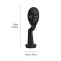 Abstract black resin 'Silence is Golden' mask ornament with 13cm height dimensions - Scissor Hand Pose / Black