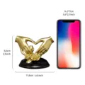 Elegante goldene Hände aus Harz bilden ein Herz mit Rosen, romantische Hochzeitsdeko Geschenk - Herz Hände Rose
