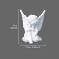 Minimalist white resin angel statue home decor 9cm height x 7.5cm width dimensions - X Angel Looking Down