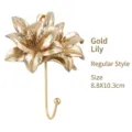 European style gold lily floral wall hook for clothes and hats - Lily / Gold Lily