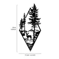 Black metal forest deer silhouette wall art decoration with dimensions 25x11.3cm - Forest Deer Style / Black