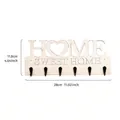 Wandgarderobe aus Holz mit HOME-Schriftzug, 6 schwarzen Haken und SWEET HOME-Gravur - Naturholzfarbe HOME Haken