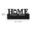 Schwarzes Schlüsselbrett aus Holz HOME SWEET HOME mit 6 Haken, Maße 28 x 12,5 cm. - Schwarz Haus HOME Haken