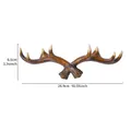 Vintage resin antler wall hook in brown finish featuring precise size marking details - Brown