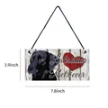 Wooden Labrador Retriever hanging sign with heart design, 3.9x7.8 inches - Black Labrador Style (6015108669107)