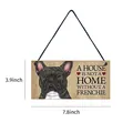 Cute French Bulldog wooden hanging sign home decor plaque, size 7.8 x 3.9 inches - Black Frenchie Style (6015108669108)