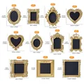Marcos de fotos de resina dorada de estilo europeo en varias formas y tamaños - Estilo A Decoración Colgante Dorada - 11 Piezas/Paquete