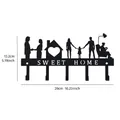 Black iron key holder wall mounted decorative hook with sweet home silhouette design for home. - Family Iron Hook