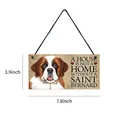 Handcrafted wooden Saint Bernard dog hanging sign plaque home decor 7.8x3.9 inch - Saint Bernard