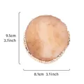 Professional resin nail art palette with gold rim and beige faux agate marble pattern - Yellow