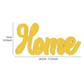 Κίτρινο διακοσμητικό γράμμα Home από PVC, διαστάσεις 28,5x14 cm λεπτομερής προβολή - Στυλ Καθρέφτη Καλλιγραφικό HOME (Στυλ Καθρέφτη Καλλιγραφικό HOME) / 28.5x14cm / Χρυσό