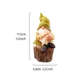Colorful resin gnome figurine sitting on stump for desktop decoration - Single Bearded Gnome Sitting On Stump (Single Bearded Gnome)