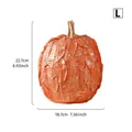 Dimensions détaillées du vase citrouille orange à texture de feuilles pour moisson - Haut L / Orange