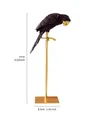 Detailed purple resin parrot figurine on elegant golden stand for home decoration - Small / Purple