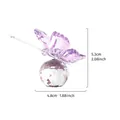 Tabla de tallas detallada que muestra la figura de mariposa de cristal de 5,3 cm. - Mariposa de Cristal de Bigotes Largos Púrpura