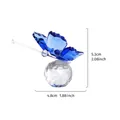 Medidas detalladas del adorno de mariposa de cristal azul para decoración de mesa - Mariposa de Cristal de Bigotes Largos Azul