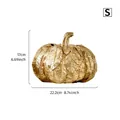 Λεπτομερείς διαστάσεις για ένα χρυσό βάζο κολοκύθα με υφή φύλλων για διακόσμηση. - Χαμηλό S / Χρυσό