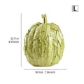 Détails du vase citrouille texturé montrant les dimensions exactes de hauteur et largeur - Haut L / Vert