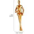Modern golden abstract sitting figure statue home decor ornament with dimensions - Bridal Bouquet / Gold