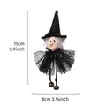 Halloween witch hanging ornament with black mesh skirt and bells decoration - 15cm - Witch Bell Pendant