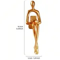 Creative gold abstract sitting figure sculpture home decoration ornament 16.5cm height - Holding Book / Gold