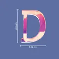 Lettera D in acrilico iridescente, altezza 6,6 cm, decoro moderno per casa - Lettera D / Iridescente