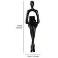 Sculpture de figure abstraite assise noire pour décoration moderne - Holding Book / Noir