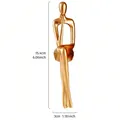 Golden abstract thinker human figure sculpture sitting pose home decor dimensioned view - Face Supporting / Gold
