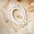 White vintage European relief photo frame wall decoration, 13x10cm photography prop SKU - Prop E-White (Large Oval)