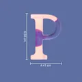 Ornement décoratif en acrylique irisé coloré lettre P pour la maison hauteur 6,6 cm - Lettre P / Iridescent