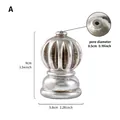 Adorno de mástil de bandera estilo calabaza plateado con medidas de dimensiones - Forma de Calabaza (A) / Plateado