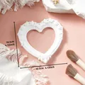White vintage heart-shaped relief frame prop for DIY photography and wall décor setup - Prop K-White (Heart Relief)
