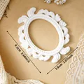 White vintage European style relief oval frame for wall decoration with dimensions - Prop A87-White (Small Oval)