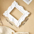 White vintage embossed square frame prop for photography 9.1x8.3cm - Prop A85-White (Small Rectangular)