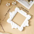 White European retro embossed photo frame prop for DIY wall decor and photography - Prop A84-White (Vertical Rectangular)