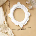 Vintage white European embossed ornate frame for DIY wall decoration and photo props - Prop A83-White (Circular Window)