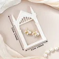 Vintage European style white relief window frame photography prop 9.5cm by 6.5cm size - Prop I-White (Gothic Peak)