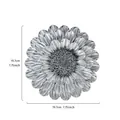 Elegant 7.75 inch silver resin dahlia wall decoration for retro French home interiors - 19.5cm / Silver