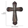 Cruz de pared decorativa de estilo gótico en resina, medidas de 38 cm por 26 cm - Estilo Insignia de Estrella (15047) / 38x26cm