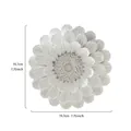 Elegant white resin dahlia wall decoration with 7.75 inch size markers for interior decor - 19.5cm / White